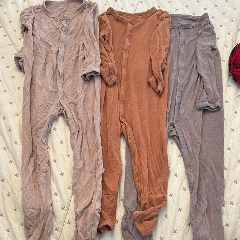 Kyte BABY Kids Pajamas in sunset, spice?, and mushroom